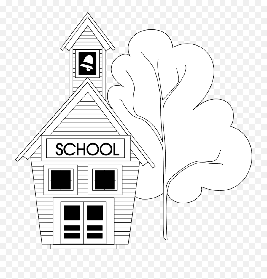Download School - School Clipart Black And White Transparent School Clipart Black And White No Background Png,School Clipart Png