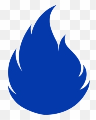 Royal Azure Blue Flame 2 Icon - Black Symbol Png