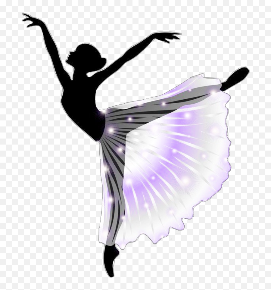 Download Ftestickers Dancer Ballerina Silhouette Sparkle - Dancer Silhouette Transparent Background Png,Ballerina Silhouette Png