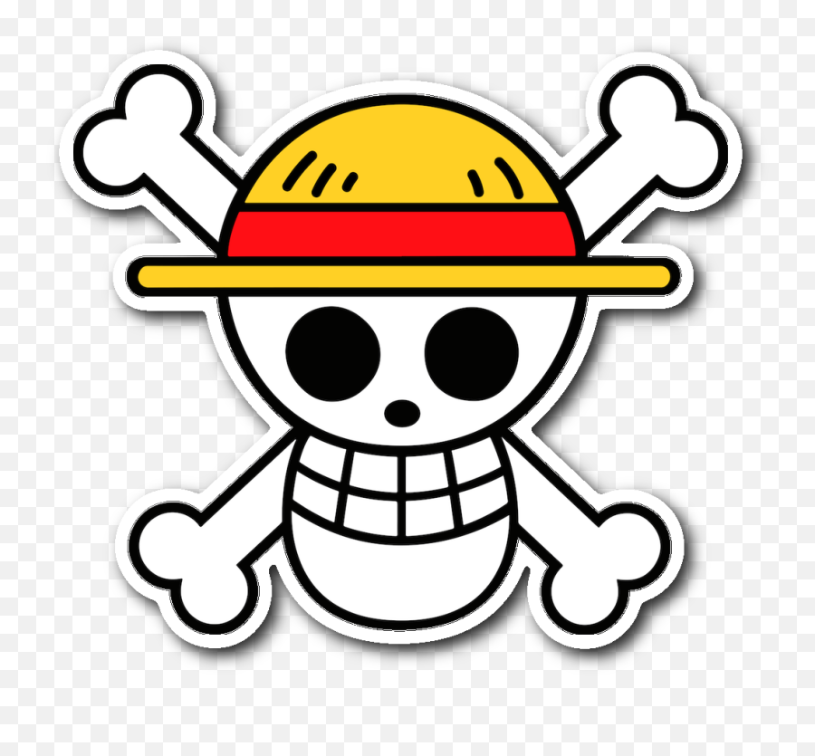 Straw Hat Pirates Luffy Symbol Sticker - Transparent One Piece Png,One Piece Logo Png