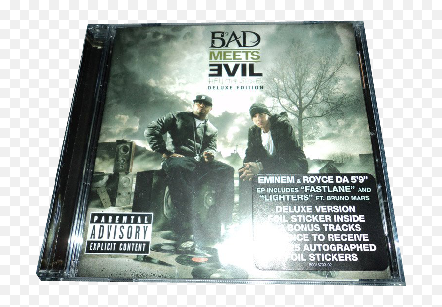 My Bad Meets Evil Cd Psd Official Psds - Eminem Ft Royce Da 5 9 Fast Lane Png,Parental Advisory Sticker Png