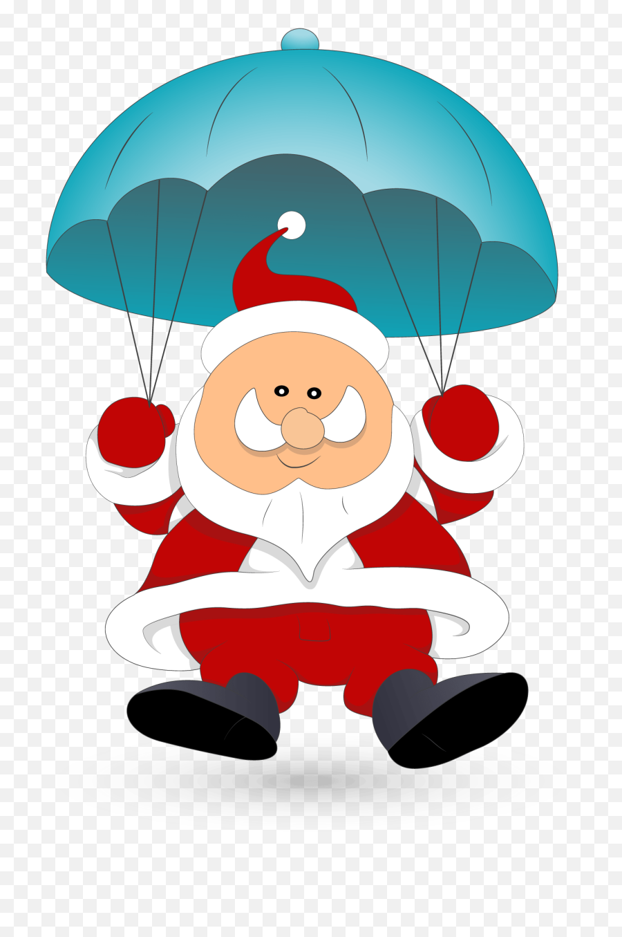 Santa Clipart Parachute - Santa Claus In Parachute Png Clipart Skydiving Santa,Parachute Png