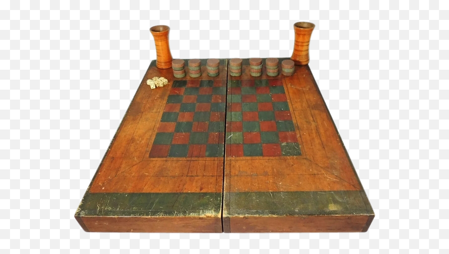 Download Hd Antique Wood Box Game Board Checkers Chess - Board Game Png,Checkers Png