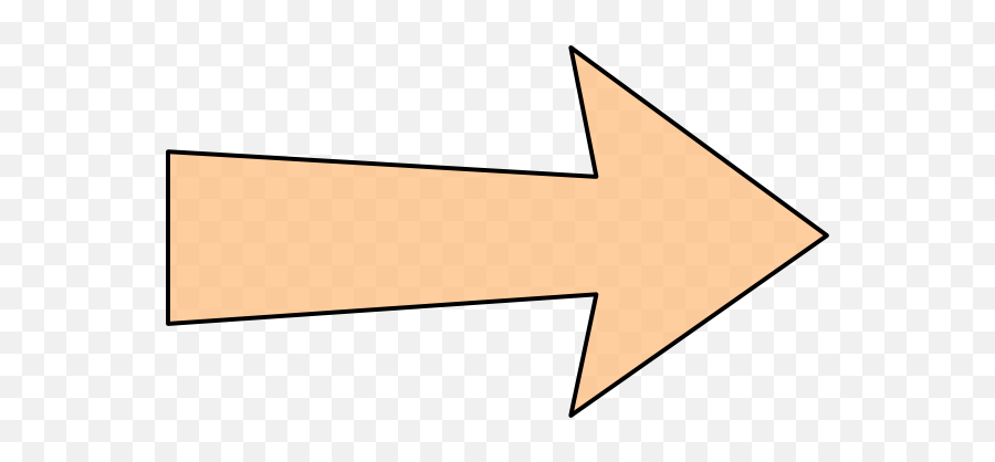 Orange Arrow With Thin Outline Clip Art - Outline Of An Arrow Png,Thin Arrow Png