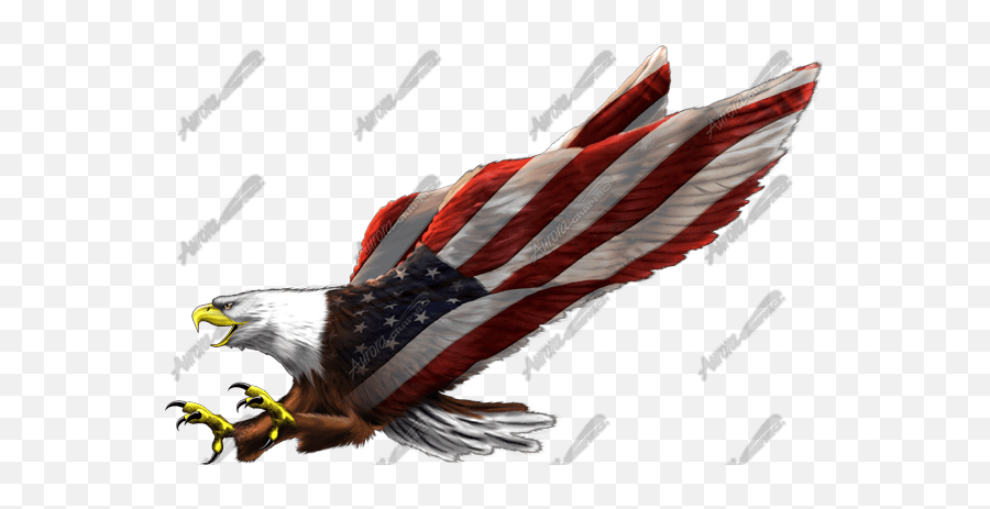 American Screaming Eagle - Aurora Graphics Flying Eagle American Flag Sticker Png,American Eagle Png