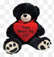 Happy Mothers Day 2020 Black Bear With Heart - Love Teddy png