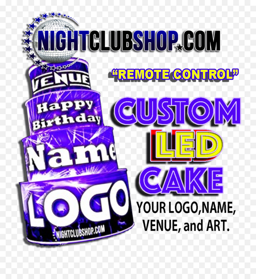 Led Cake - Full Purchase Vip Light Up Birthday Cake Illuminated Custom Print Translucent Lavender Png,Happy Birthday Logo