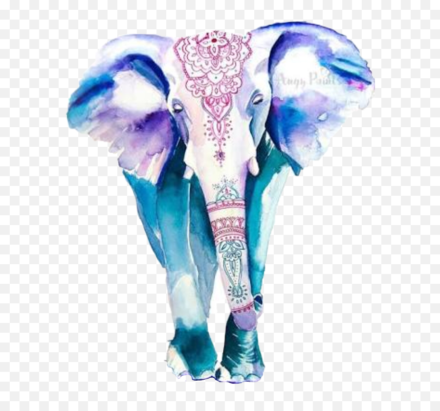 Download Hd Water Color Elephant Transparent Png Image - Watercolor Elephant,Elephant Transparent Background