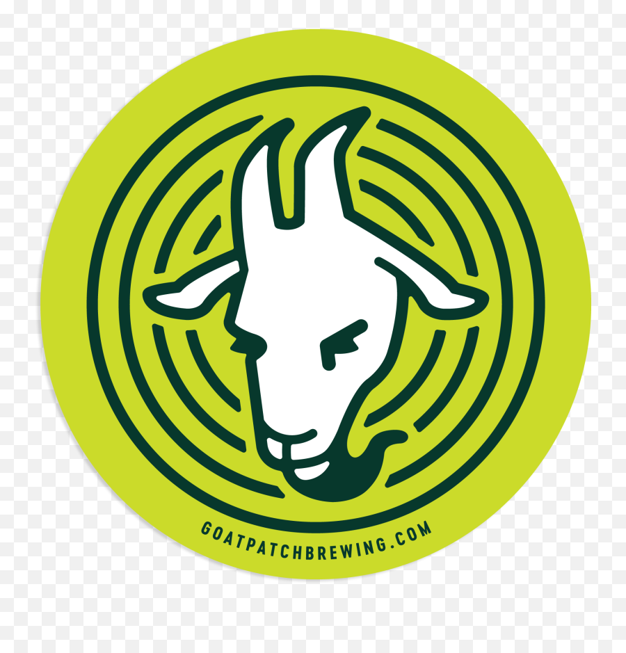 Goat Patch Circles Icon Chartreuse Sticker U2014 Colorado Springs Brewery Brewing Company Png Horns