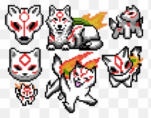 Amaterasu Stamp Sheet - Amaterasu Pixel Art Png,Okami Png