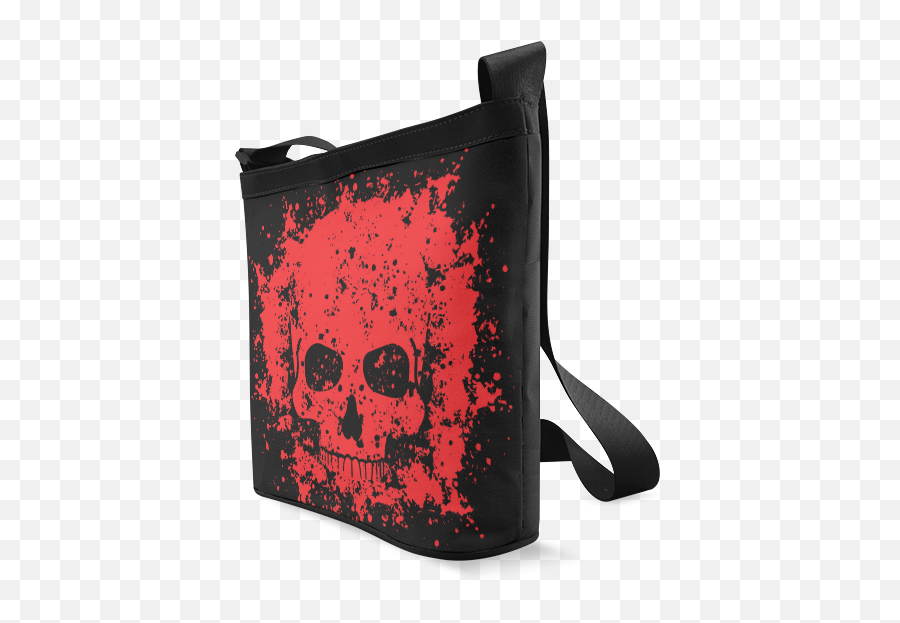 Download Grunge Skull Print Casual Canvas Crossbody Bag - Messenger Bag Png,Grunge Cross Png