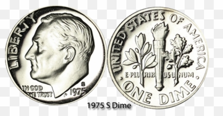 One Dime 1975 S - Coin Png,Dime Png