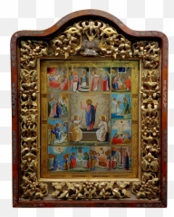 18th Century Russian Icon In Mahogany - Antique png