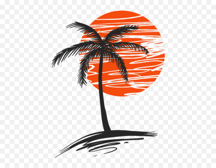 Palm Tree Beer Label - Palm Tree Sun Silhouette Png,Palm Tree Logo