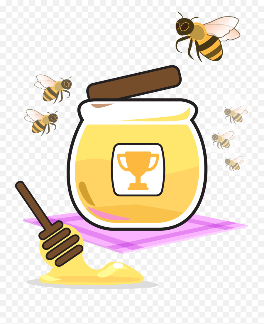 Bees And Honey Jar - Insect Png,Honey Jar Png