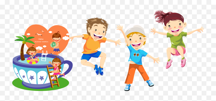 Cartoon Kids Playing - Happy Children Clipart Png,Kids Playing Png