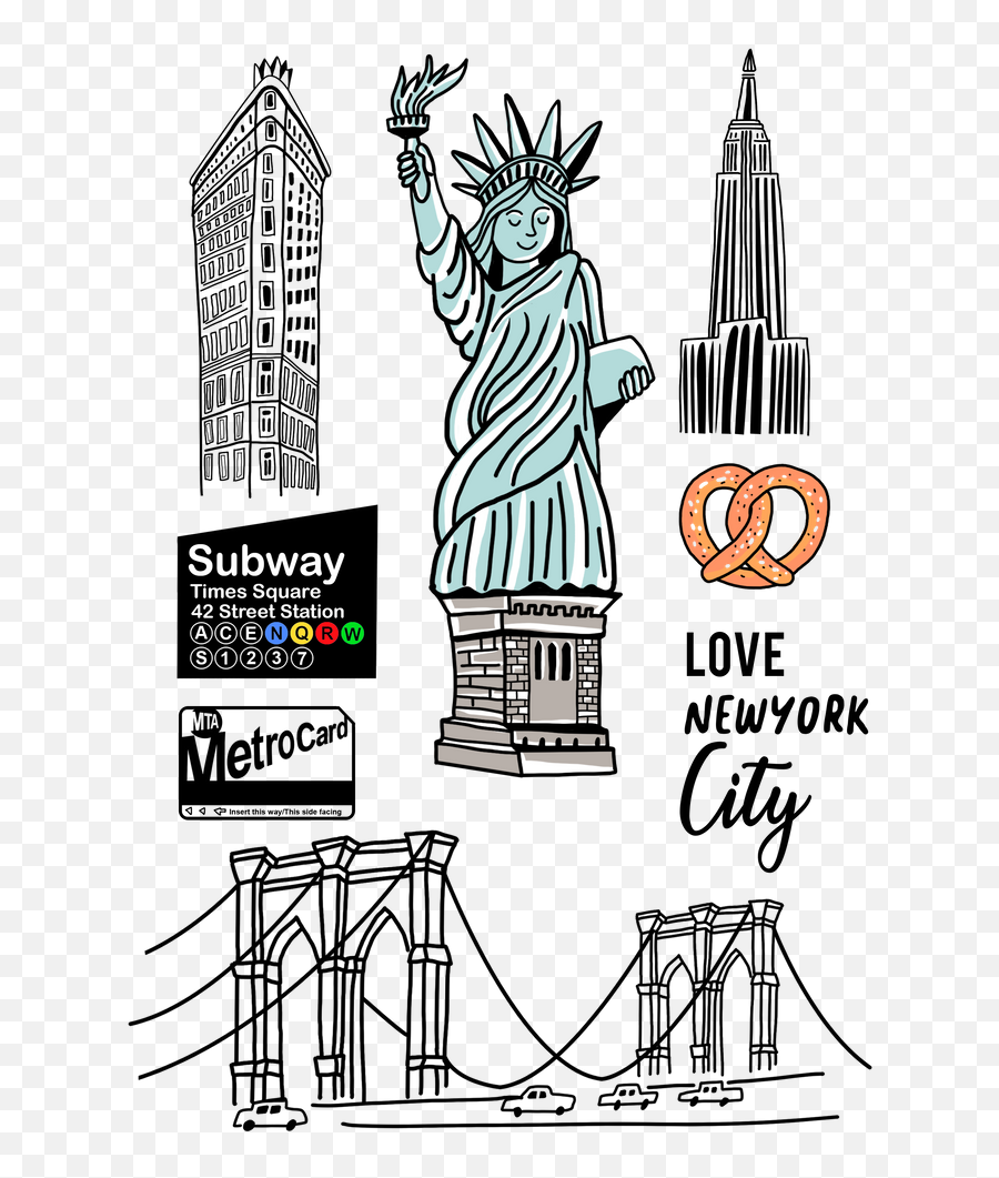 New York City Doodle Travel Mug - Stickers Pinterest New York Png,Icon Building Nyc