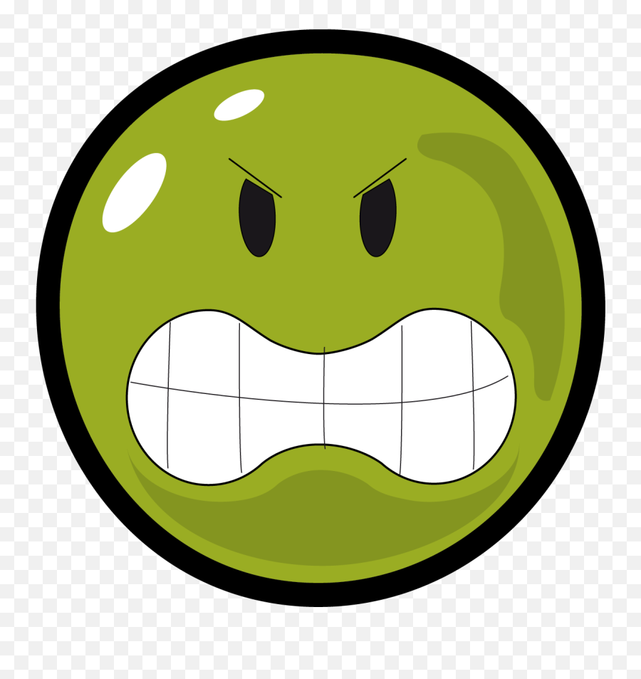 Angry Face Clipart Smiley - Green Angry Face Png,Surprised Emoji Transparent Background