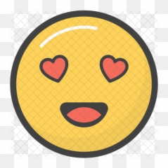 Heart Eyes Emoji Icon Of Colored - Glad png