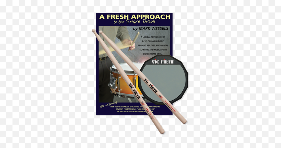 Vic Firth Fasp Fresh Approach Starter Pack - Vic Firth Practice Pad Png,Drum Sticks Png