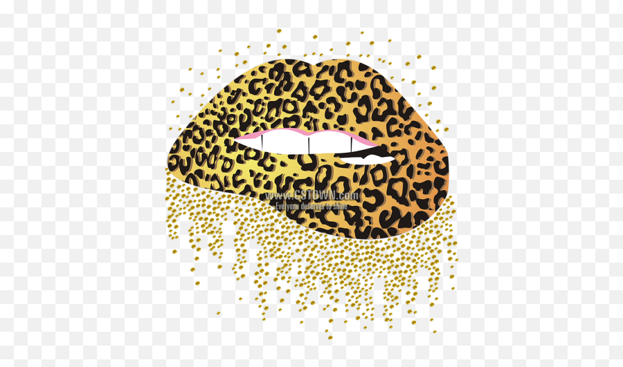 Leopard Printed Lips Heat Transfer - Cstown Png,Lip Print Png