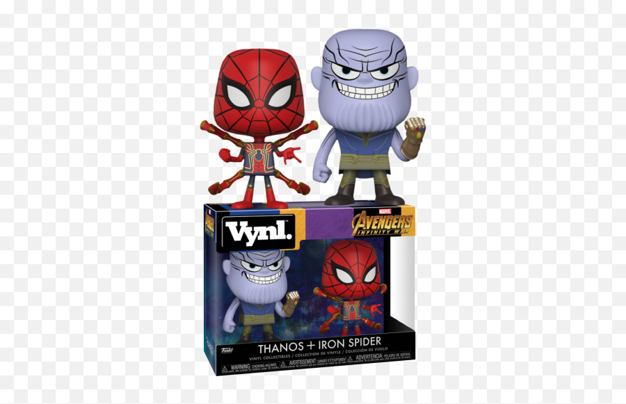 Avengers 3 Infinity War - Thanos And Iron Spider Vynl Vinyl Figure 2pack Vinyl Thanos Iron Spider Png,Iron Spider Png