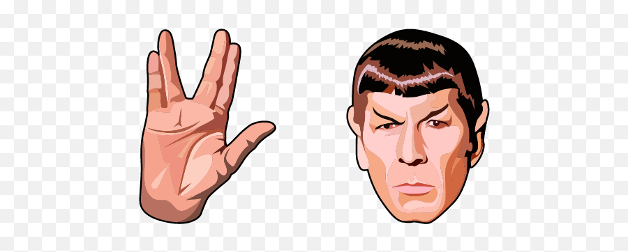 Star Trek Spock U0026 Vulcan Salute Hand Cursor - Sweezy Custom Star Trek Vulcan Png,Spock Icon