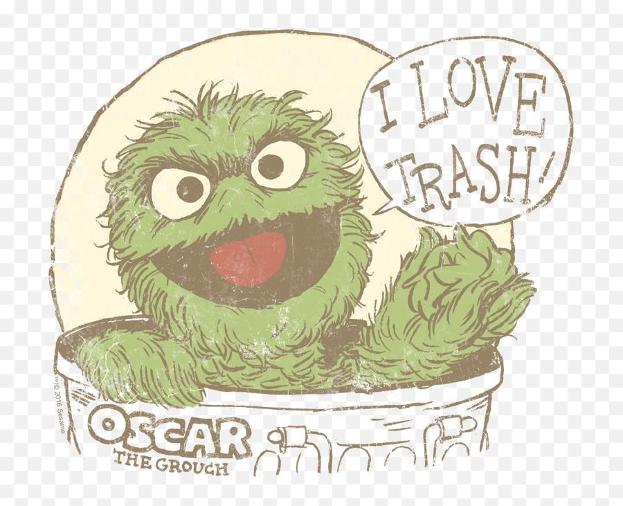Sesame Street I Love Trash Youth T - Shirt Ages 812 Cartoon Png,Oscar The Grouch Png