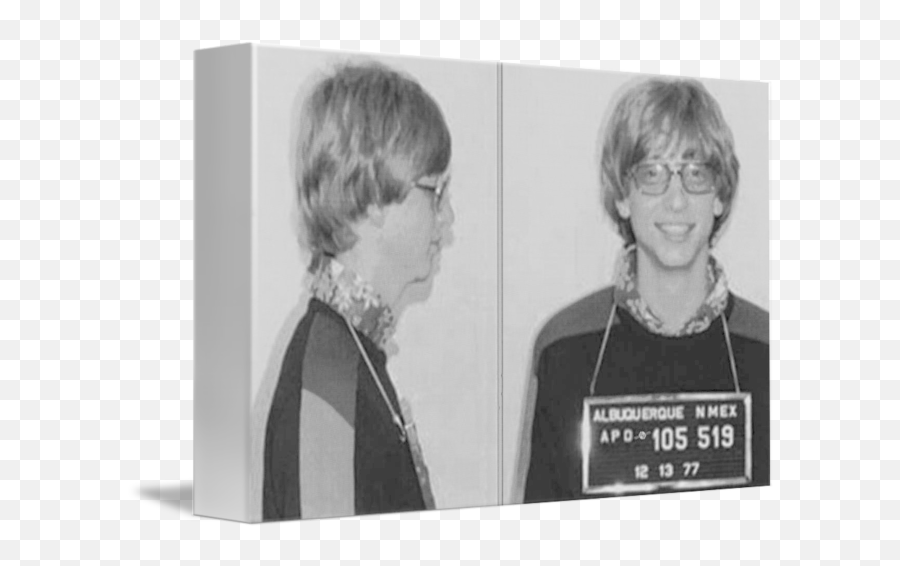 Bill Gates Mug Shot Horizontal Black And White By Tony Rubino - Bill Gates Mug Shot Png,Bill Gates Transparent