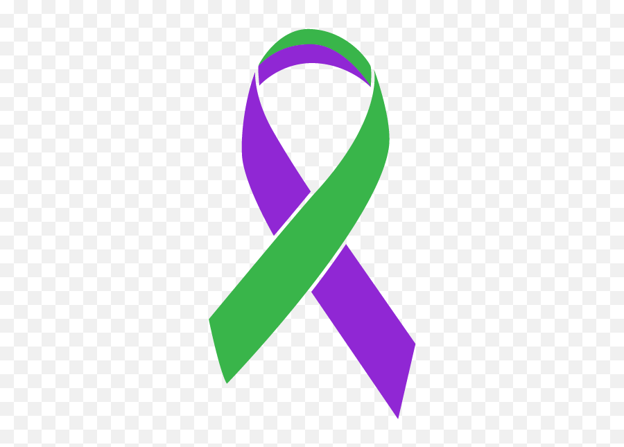 Cancer Ribbon Colors - Purple And Green Cancer Ribbon Png,Green Ribbon Png