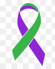 Cancer Ribbon Colors - Purple And Green png