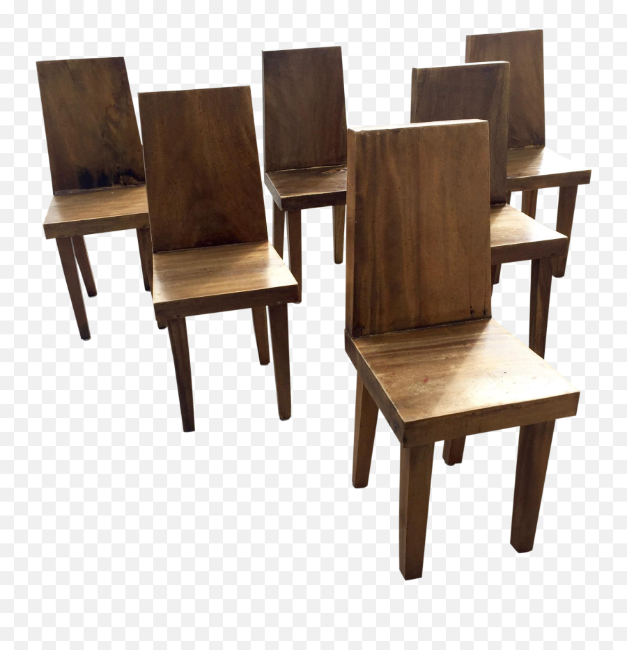 Vintage Mid - Century Nakashima Style Solid Wood Plank Chairs Set Of 6 Chair Png,Wood Plank Png