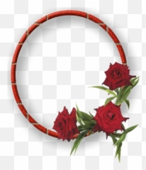 Download Mq Red Roses Frame Frames Border Borders Flowers - png