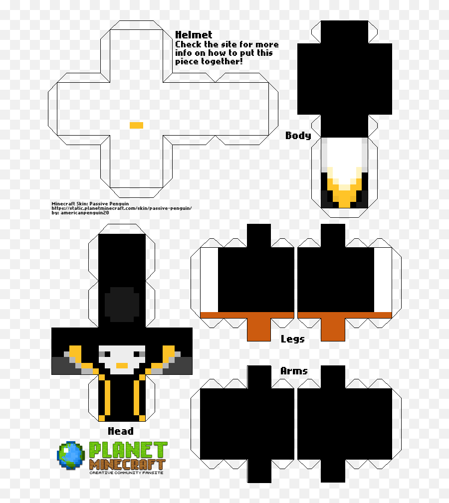 Create Papercraft Of Passive Penguin Minecraft Skin Paper Png Helmet Free Transparent Png Images Pngaaa Com - penguin skin roblox