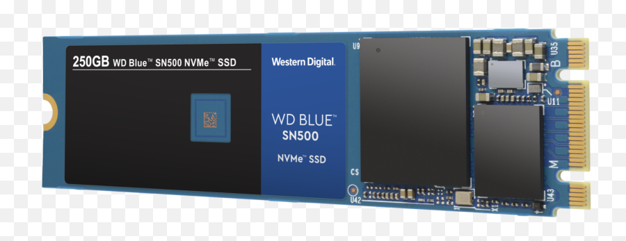 Download Wd Blue Sn500 Nvme Ssd - Western Digital Blue Sn500 Wd Blue Sn500 500gb M 2 Nvme Ssd Solid State Drive Png,Western Digital Logo Png