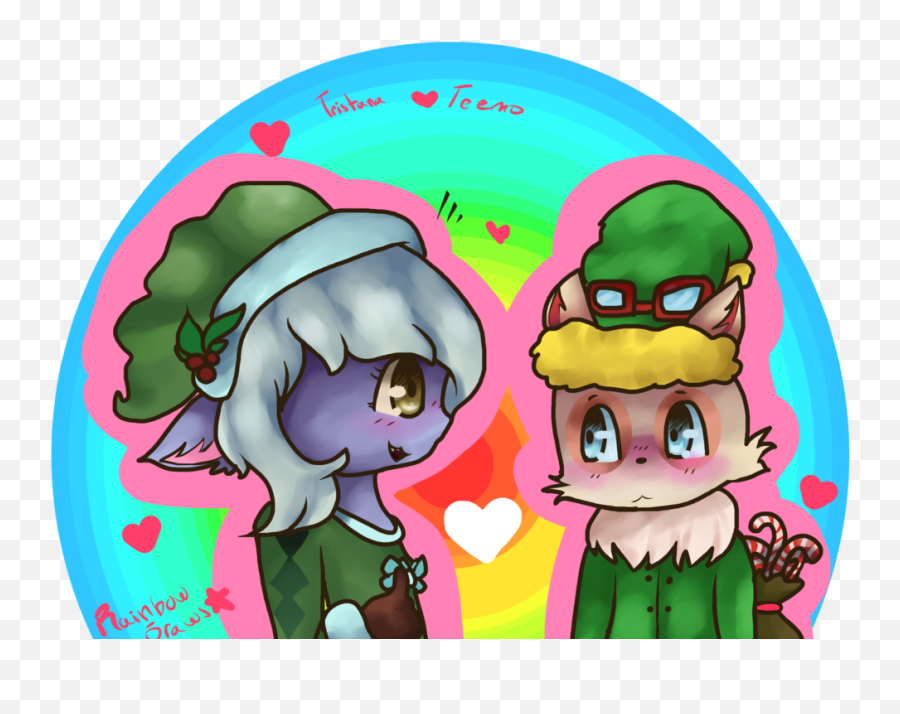 Teemo Png - Tristana X Teemo By Rainbowdraws Cartoon Fictional Character,Teemo Transparent