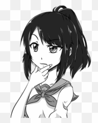 Yandere Chan Thinking Png Image With No - First