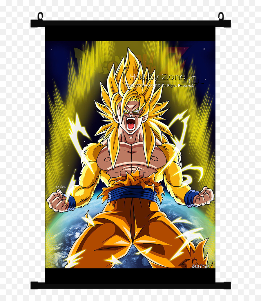 Dragon Ball Goku Super Saiyan 3 Wall Scroll 01 - Dbz Goku Super Saiyen Png,Dragon Ball Super Png