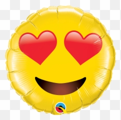 Party Supplies 18 Foil Heart Eyes Emoji - Balloon png