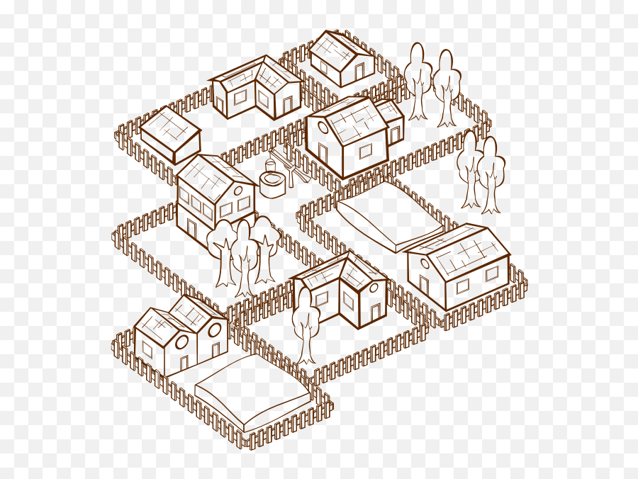 Village Clip Art - Vector Clip Art Online Village Clipart Black And White Png,City Map Icon