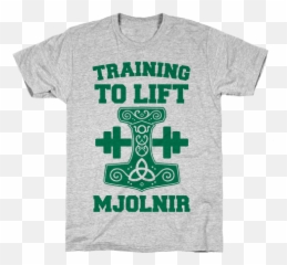 Training To Lift Mjolnir Mens T - Cross Png,Mjolnir Png