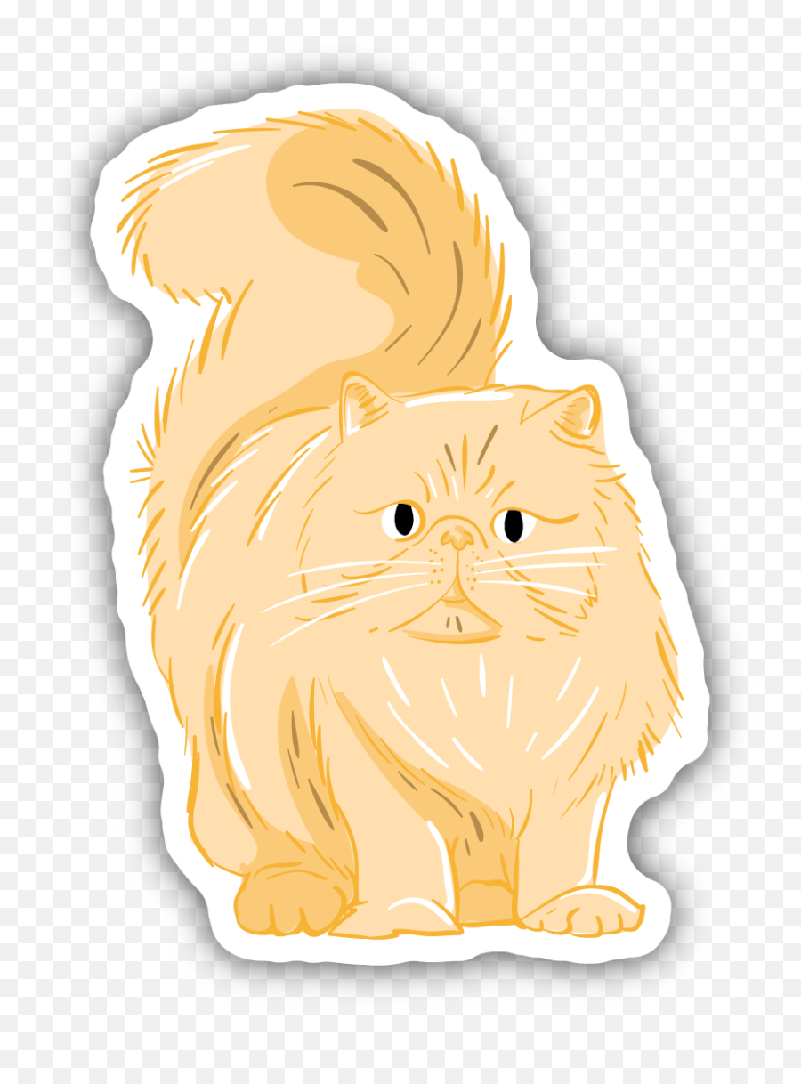 Fluffy Orange Cat Sticker - British Longhair Png,Orange Cat Png