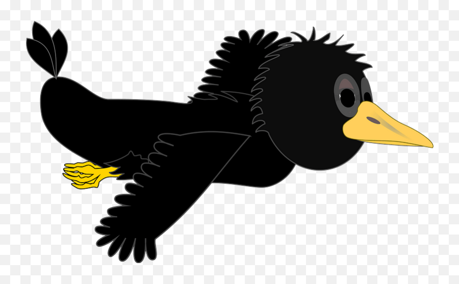 Cartoon Crow In Flight Clipart Free Download Transparent - Flying Crow  Cartoon Png,Cartoon Water Png - free transparent png images 