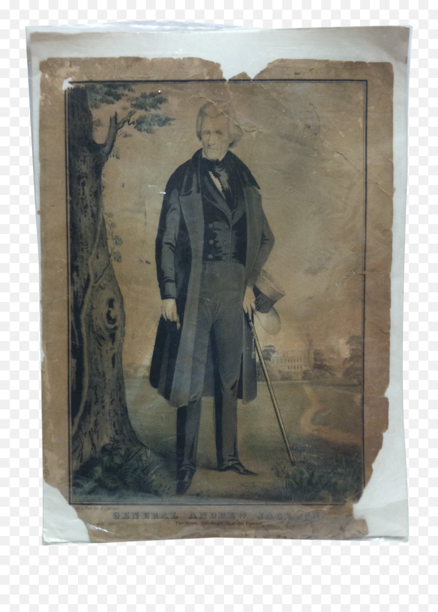 Antique N Currier Lithograph General Andrew Jackson C1845 - Andrew Jackson Png,Andrew Jackson Png