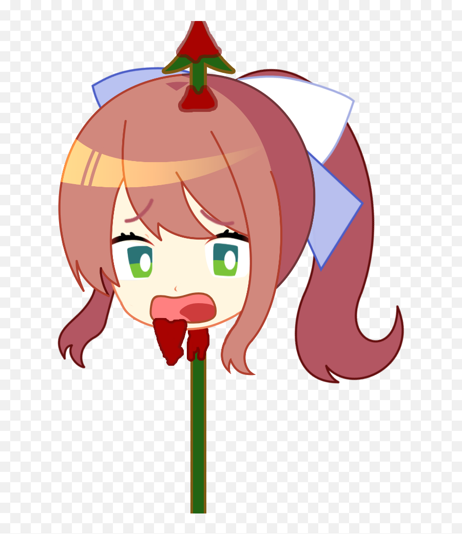 Monika Chibi Bullireads Announcement Bar Say No More - Ddlc Monika Vs Harley Quinn Png,Monika Png