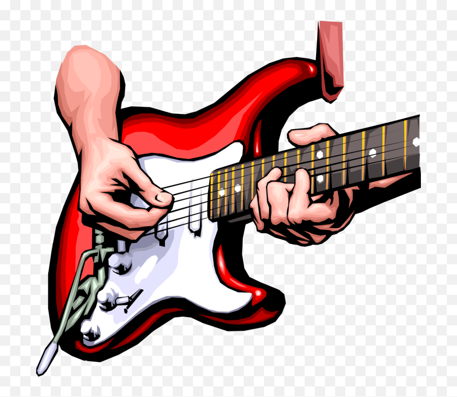 Hands Play Stratocaster Guitar - Vector Image Hand Playing Guitar Vector Png,Guitar Vector Png