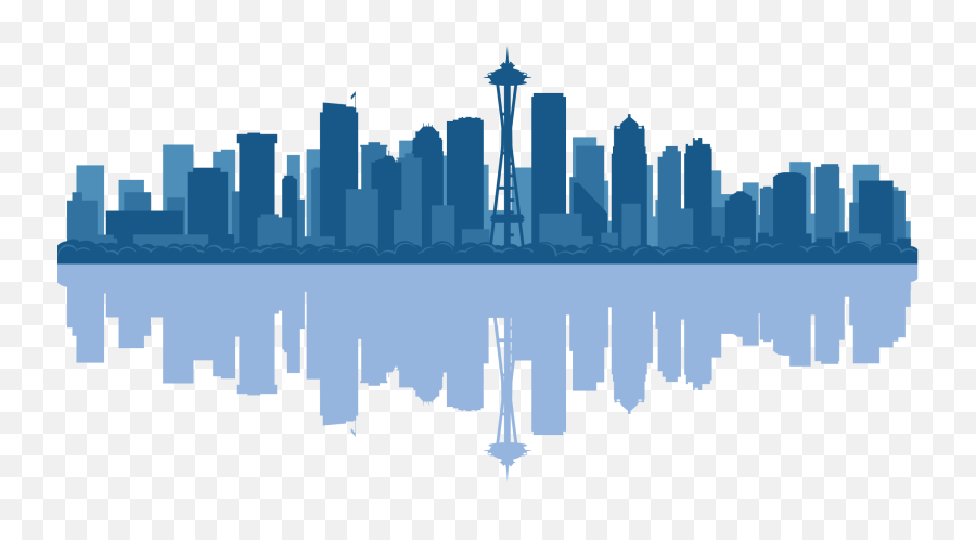Skyline Blue Silhouette - Transparent Seattle Skyline Png,Nashville Skyline Silhouette Png
