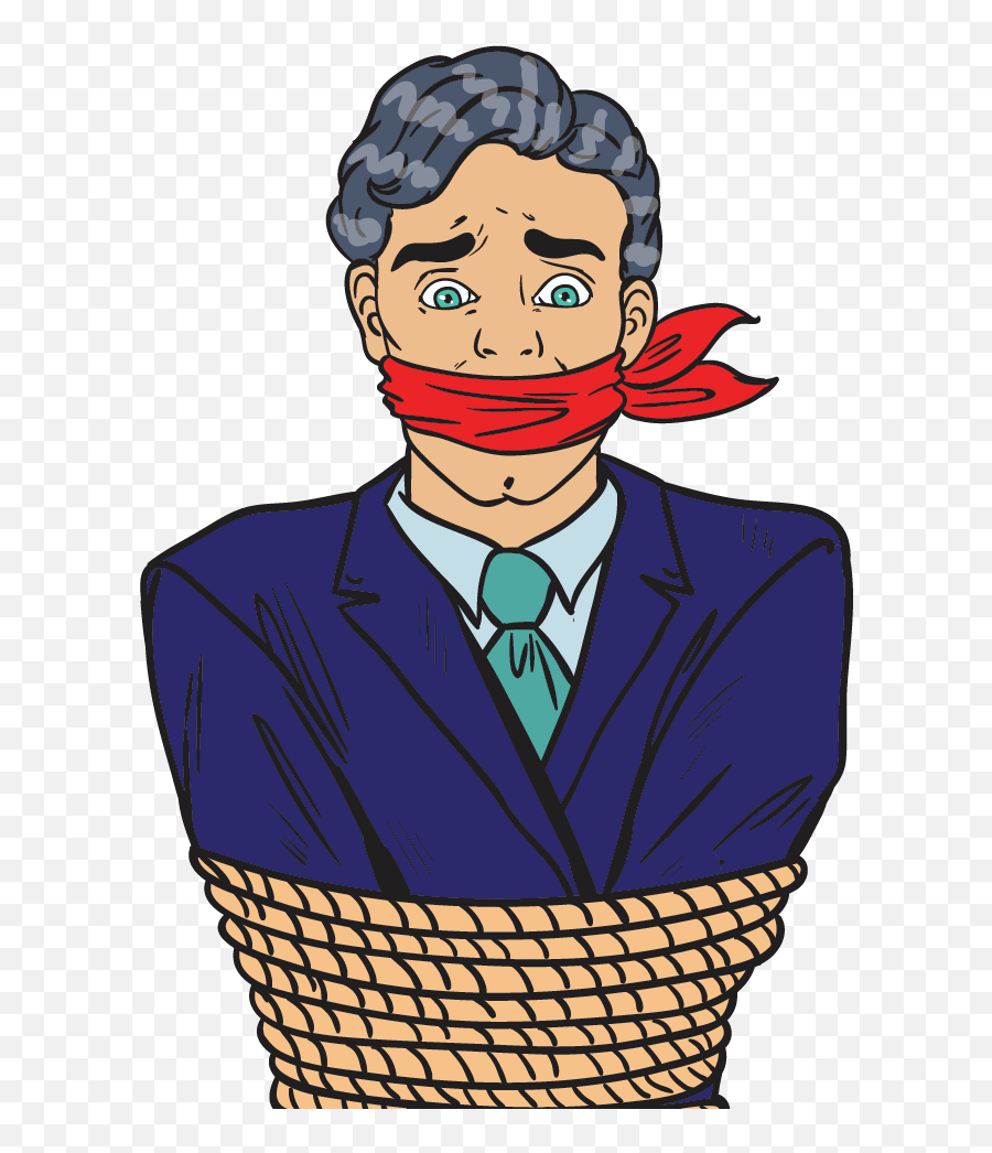 Call 3231 - Tied Up Man Cartoon Clipart Full Size Clipart Man Tied Up Clipart Png,Hostage Icon