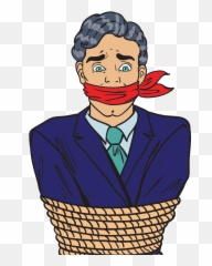 Call 3231 - Tied Up Man Cartoon Clipart Full Size png