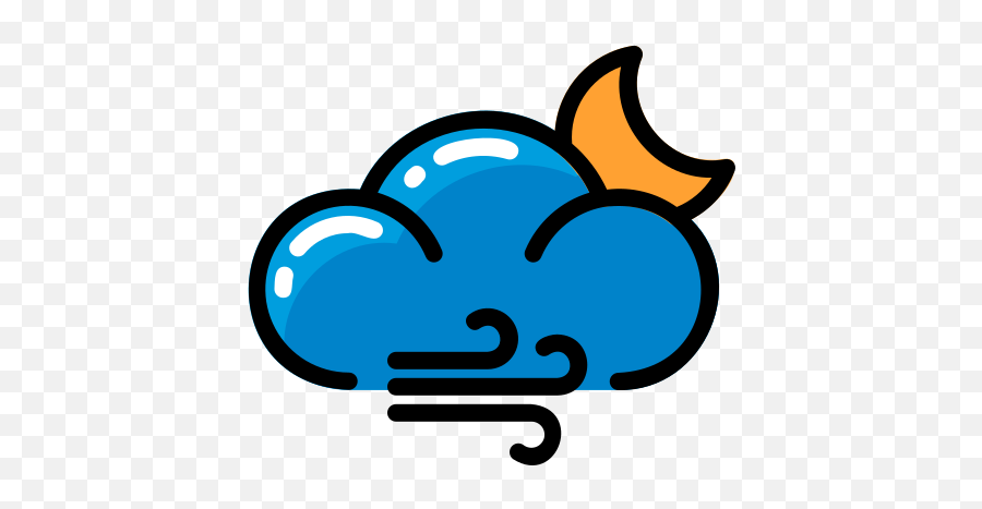 Cloud Icon Weather Wind Moon Climate - Language Png,Wind Weather Icon